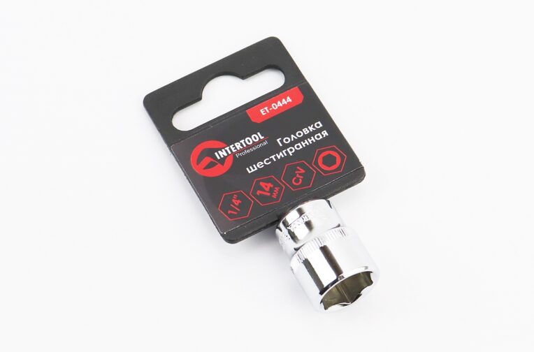 Головка торцева 6-гранна 1/4″ 14мм CrV ET-0444