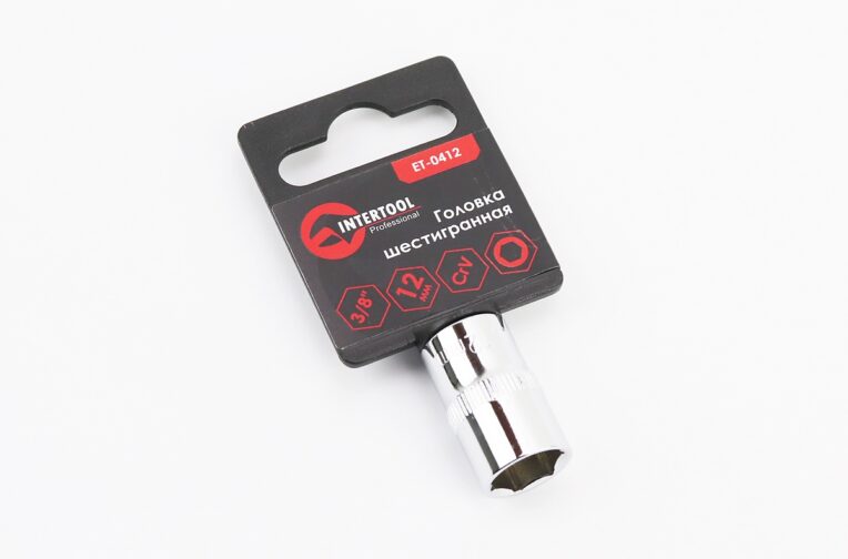 Головка торцева 6-гранна 3/8″ 12мм CrV ET-0412