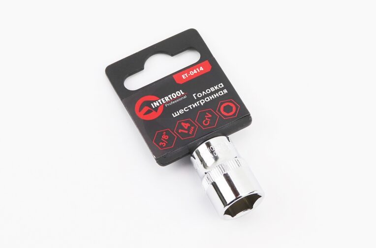 Головка торцева 6-гранна 3/8″ 14мм CrV ET-0414
