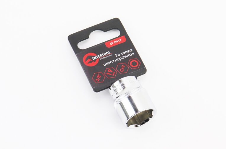 Головка торцева 6-гранна 3/8″ 19мм CrV ET-0419
