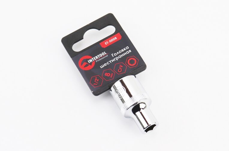 Головка торцева 6-гранна 1/2″ 8х38мм CrV ET-0008