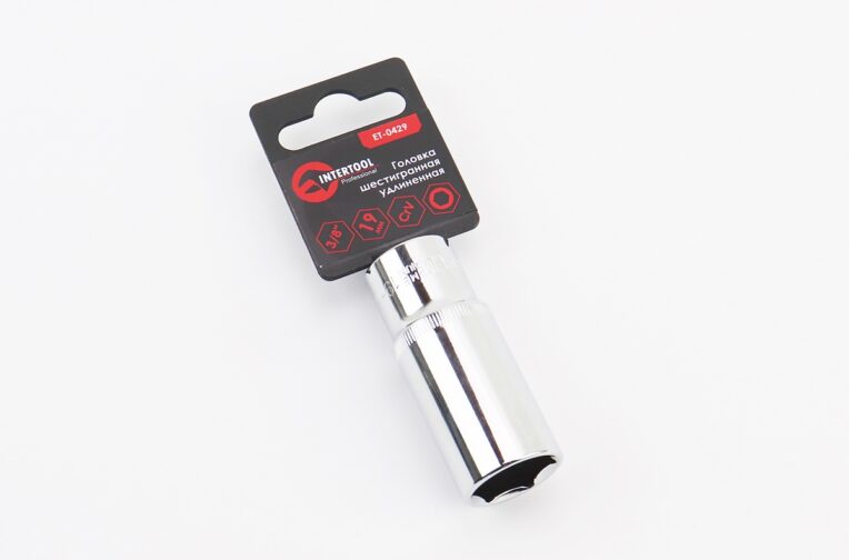 Головка торцева 6-гранна подовжена 3/8″ 19мм CrV ET-0429