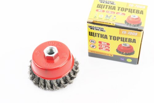 Щетка торцевая М14 D-85мм из плетеной проволоки 19-7008
