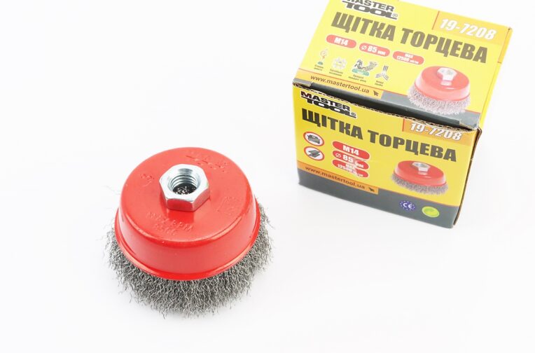 Щітка торцева М14 D-85мм з рифленого дроту 19-7208