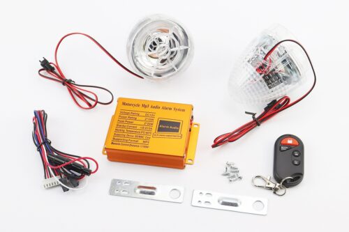 АУДІО-блок (МРЗ-USB / SD, пультДУ, сигналізація) + колонки 2шт (прозорі)
