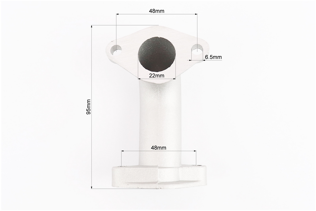 Патрубок карбюратора (алюміній), d - 22mm, h - 95mm - Зображення 3