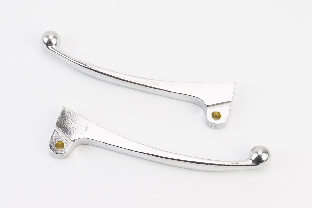 Рычаги руля левый, правый к-кт 2шт (под сцепл./барабан. тормоз) "хром"