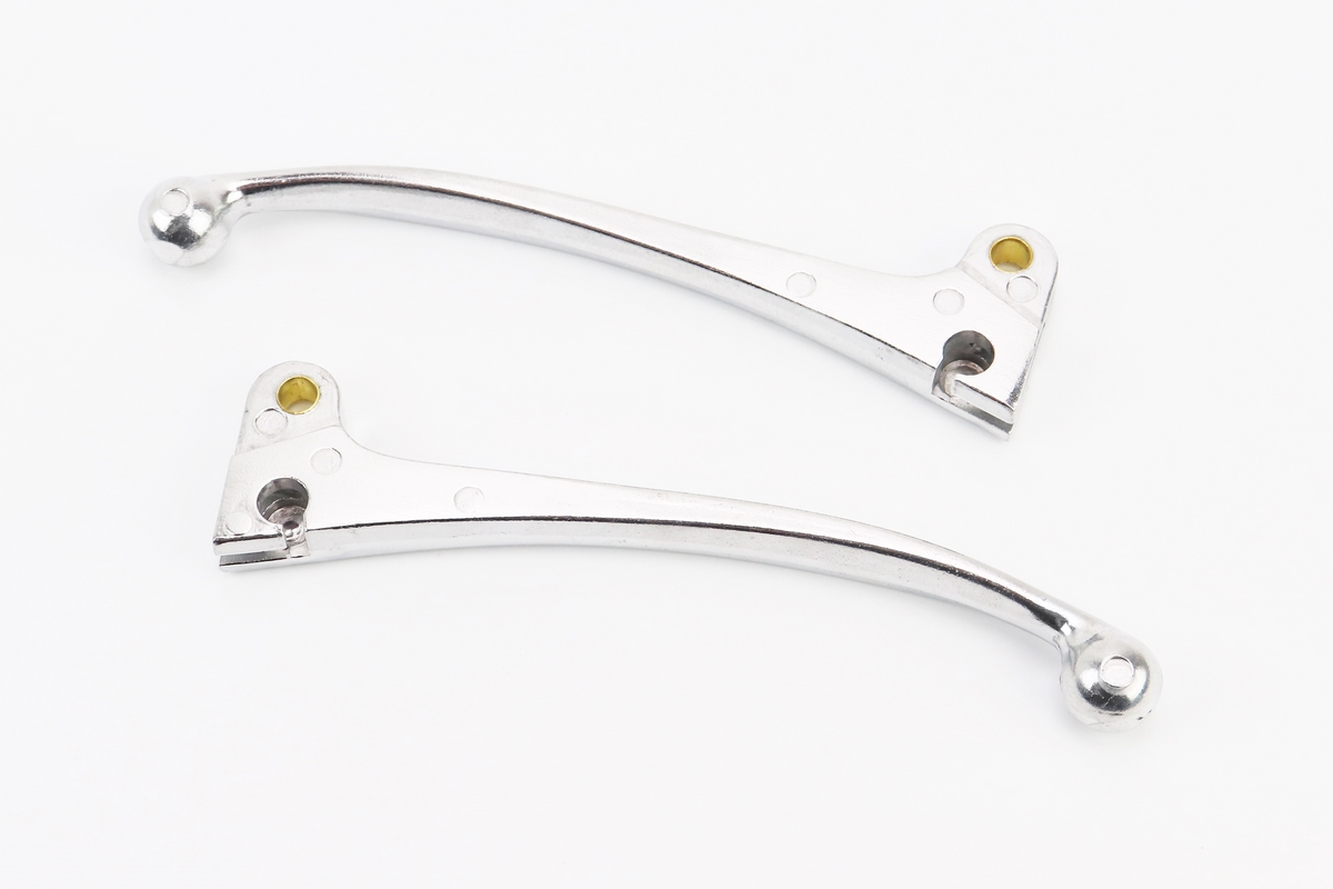 Рычаги руля левый, правый к-кт 2шт (под сцепл./барабан. тормоз) "хром" — изображение 2
