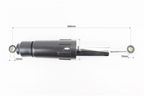 Амортизатор задній JH/CB/CG - 345мм*d60мм (втулка 12мм / втулка 10мм) закритий регул., чорний - Зображення 2