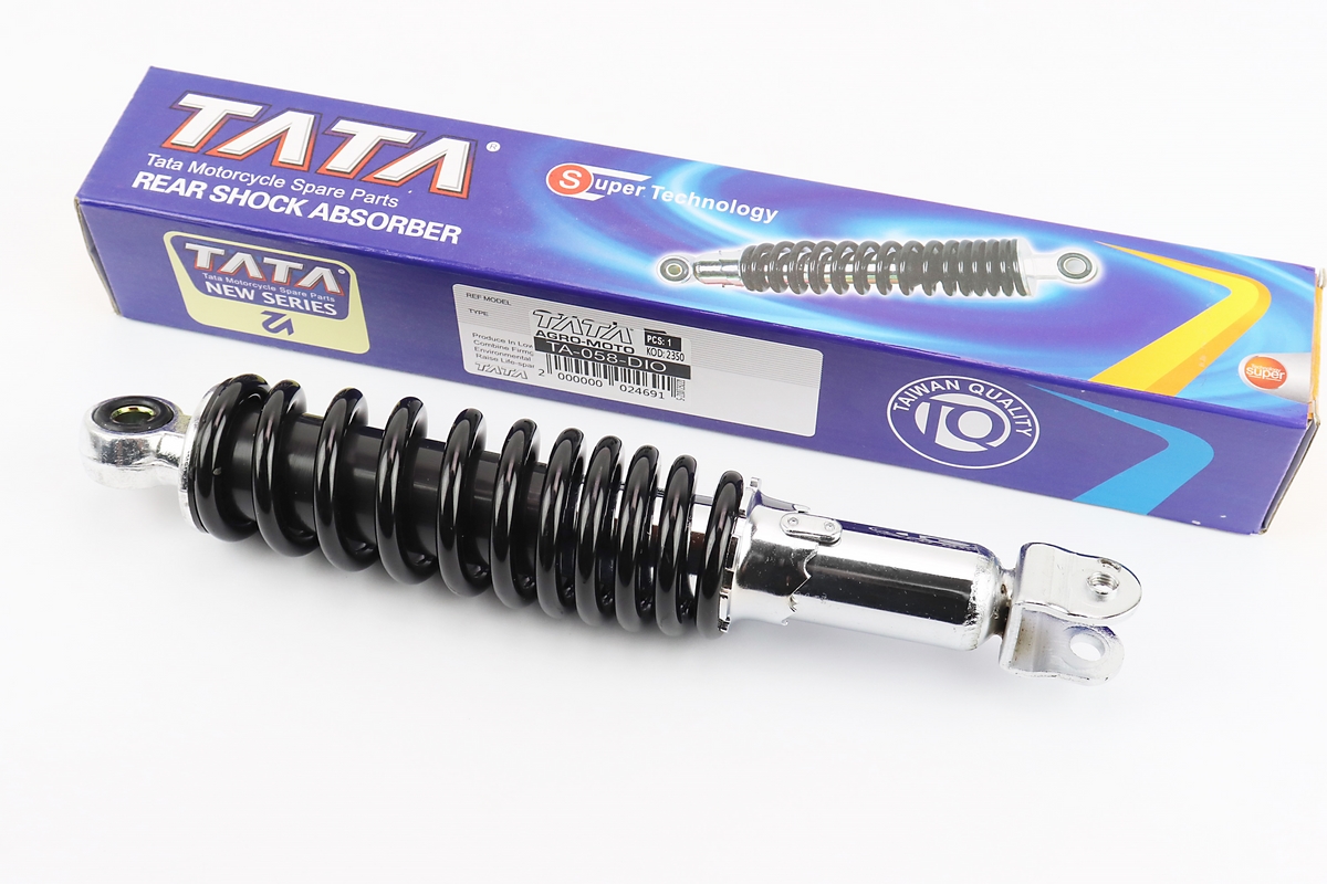 Амортизатор задний GY6/Honda - 280мм*d51мм (втулка 10мм / вилка 8мм) регулир., черный