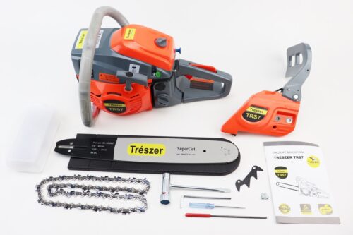 Бензопила TRESZER TRS7 52cc (3,8кВт. шина 16", цепь 325-1,5-64зв. квад. зуб) с подкачкой, плавный пуск