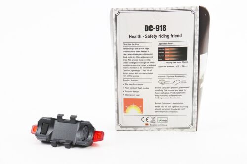 Фонарь задний 5 диодов 15 lumen, Li-ion 3.7V 330mAh зарядка от USB, влагозащитный, BS-216/DС-918 — изображение 2