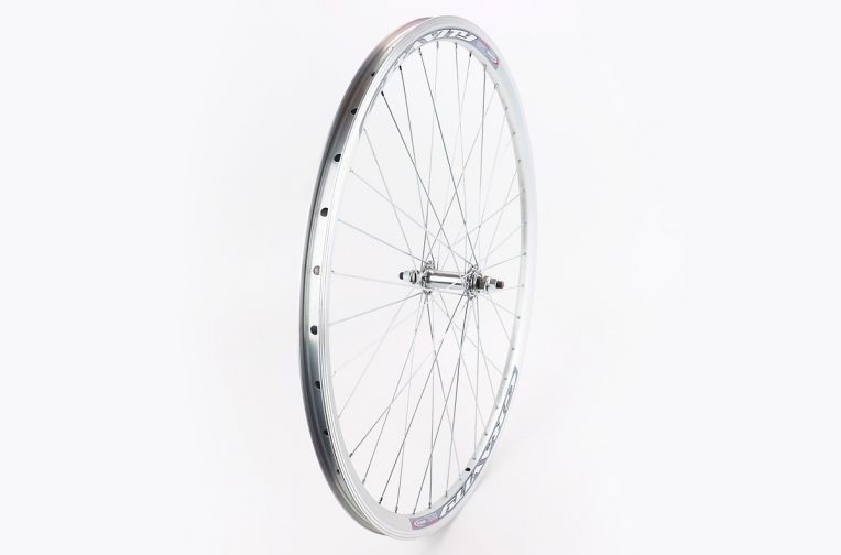 Колесо 28″ переднє V-brake, обід “крапля” алюмінієвий, втулка 14Gх36H, кріпл. гайка, “GRAVITY”, сіре