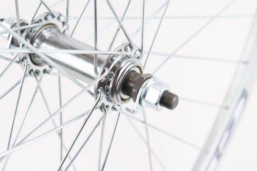Колесо 28" переднє V-brake, обід "крапля" алюмінієвий, втулка 14Gх36H, кріпл. гайка, "GRAVITY", сіре - Зображення 3