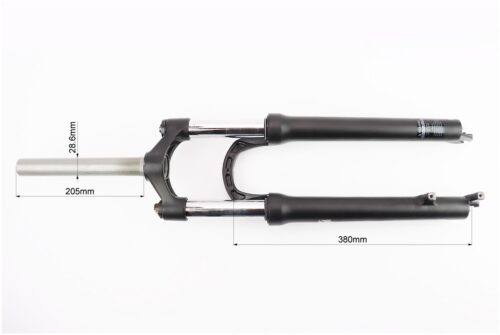 Вилка 27,5" амортизаційна, без різьби 1-1/8" (28,6мм), шток 205мм, з ходом 100мм, Disk-brake, M Lockout, алюмінієва, чорна BLOOKE XC20 - Зображення 4
