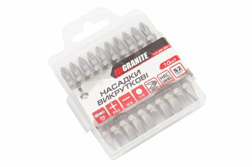 Бита двухсторонняя PH2/SL6 65мм 1/4" S2 10шт 10-26-651 — изображение 2