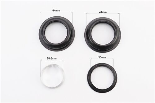 Рулевые чашки 1-1/8" (44/28,6x44/30) безрезьбовой вилки, полуинтегрированные, чёрные E9 — изображение 3