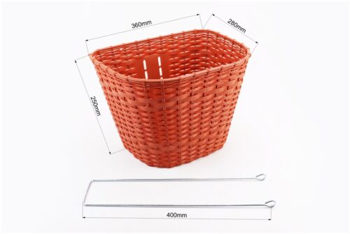 Кошик багажний передній 28" з кришкою, пластмасовий, коричневий TH-057 - Зображення 2