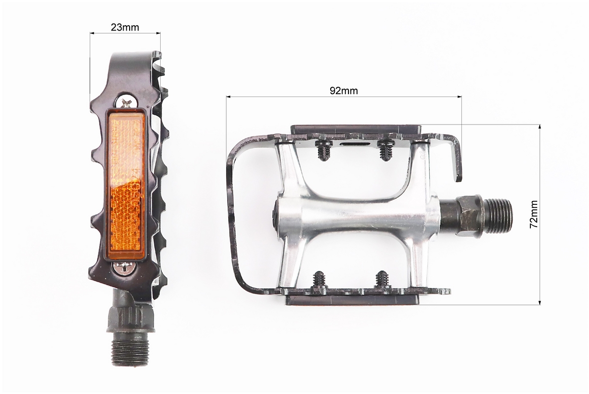 Педалі MTB 9/16" (101x71x23mm) алюмінієві, сріблясто-чорні VM248DU - Зображення 2
