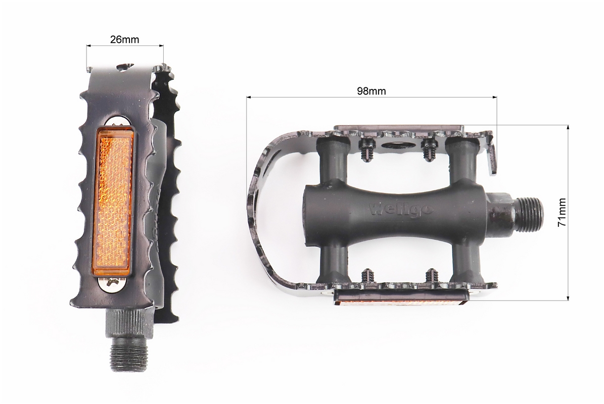 Педалі MTB 9/16" (103x63x28mm) пластико-алюмінієві, чорні LU-C3 - Зображення 2