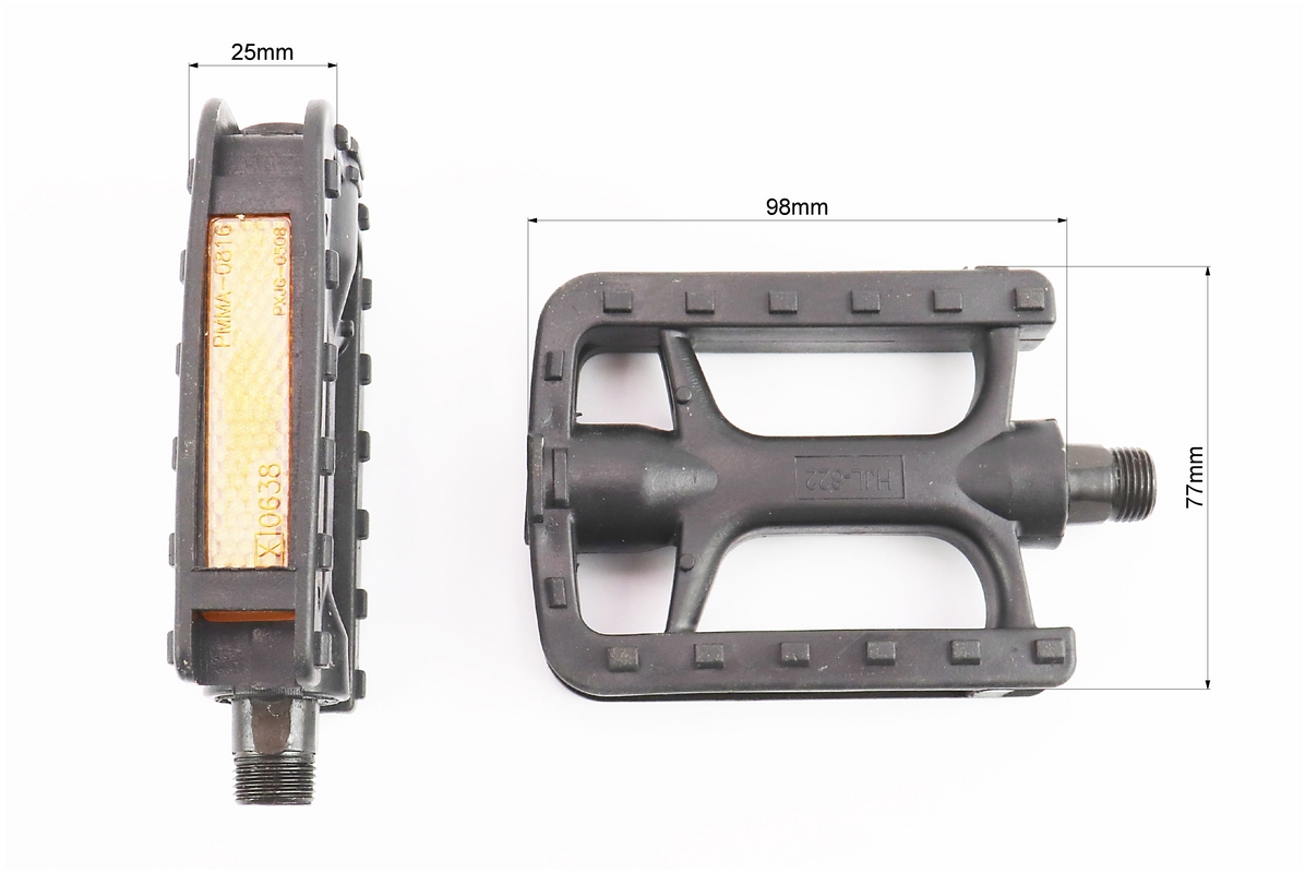 Педалі MTB 9/16" (104x72.5x23mm) пластикові, чорні HJL-822 - Зображення 2