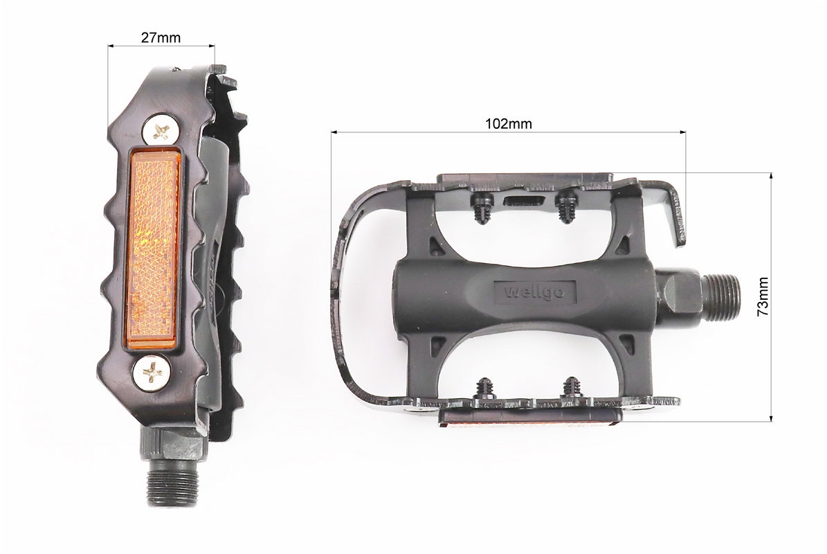 Педалі MTB 9/16" (106x64.5x28.5mm) пластико-алюмінієві, чорні LU-C25 - Зображення 2