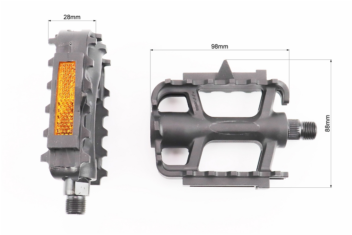 Педалі MTB 9/16" (107x80x27mm) пластикові, чорні NW-311 - Зображення 2