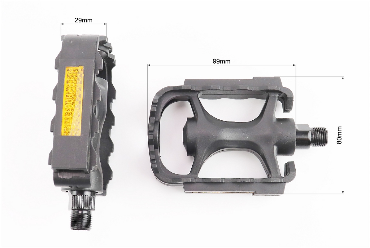 Педалі MTB 9/16" (110x77x26mm) пластикові, чорні NW-223 - Зображення 2