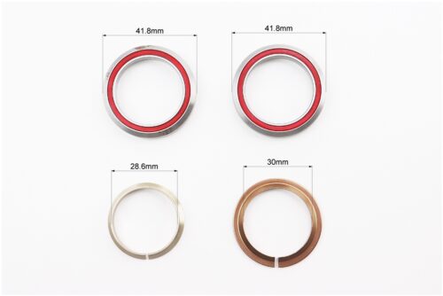 Рулевая колонка 1-1/8" (41,8/28,6x41,8/30) безрезьбовой вилки, интегрированные, пром-подшипники, чёрные H51 — изображение 3