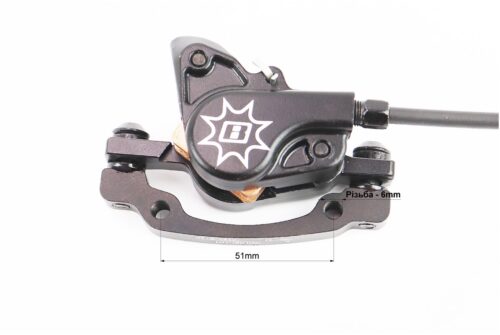 Тормоз Disk-brake гидравлический передний (F160/R140мм)+задний (F180/R160мм), чёрный — изображение 3