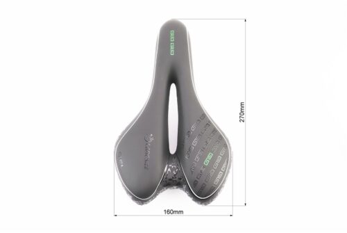 Сиденье MTB 270x160мм, чёрно-бело-зелёное "GEL" — изображение 3