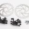 Гальмо Disk-brake переднє (F160/R140мм)+заднє (F180/R160мм), диски 160мм, кріпл. 6 болтів, чорні DX-2007