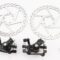 Гальмо Disk-brake переднє (F160/R140мм)+заднє (F180/R160мм), диски 160мм, кріпл. 6 болтів, чорні DX-2018, тип 2