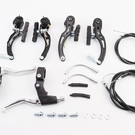 Тормоз V-brake 115мм (2 колеса) с ручками, тросами, чёрный AL/ST