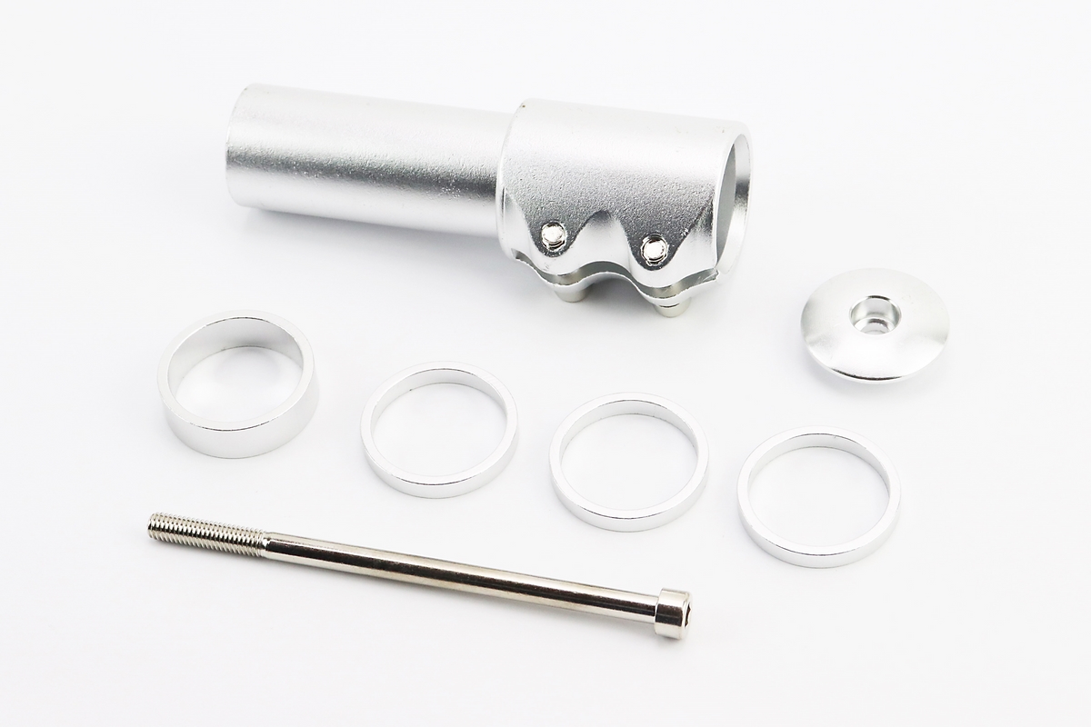 Подовжувач штока вилки 1 1/8” (28.6 мм)х115мм, алюмінієвий, сірий