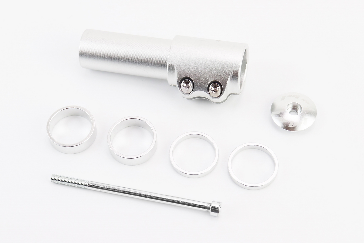 Подовжувач штока вилки 1 1/8” (28.6 мм)х117мм, алюмінієвий, сірий HR-117