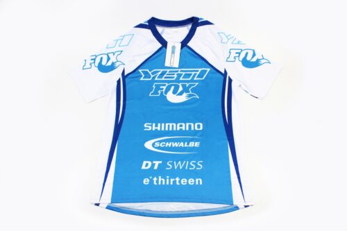 Футболка (Джерси) мужская M-(Polyester 100%), короткие рукава, свободный крой, бело-синяя, НЕ оригинал