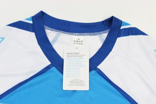 Футболка (Джерси) мужская M-(Polyester 100%), короткие рукава, свободный крой, бело-синяя, НЕ оригинал — изображение 3