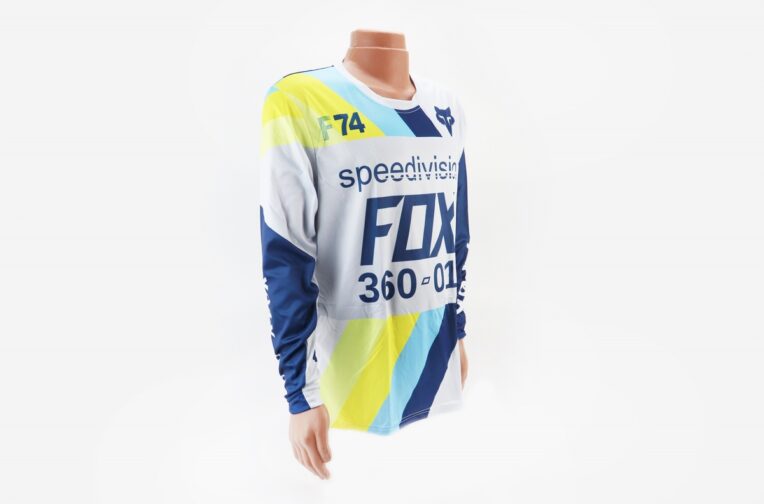 Футболка (Джерсі) чоловіча M-(Polyester 100%), довгі рукави, вільний крій, біло-синя, НЕ оригінал, тип 2