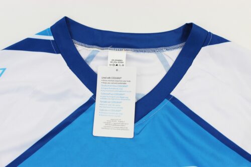 Футболка (Джерсі) чоловіча L-(Polyester 80% / Spandex 20%), короткі рукави, вільний крій, біло-синя, НЕ оригінал - Зображення 3