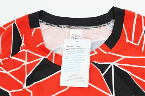 Футболка (Джерси) мужская L-(Polyester 80% / Spandex 20%), короткие рукава, свободный крой, бело-красно-чёрная, НЕ оригинал — изображение 3