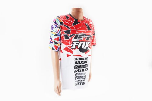 Футболка (Джерсі) чоловіча L-(Polyester 100%), короткі рукави, вільний крій, біло-червоно-чорна, НЕ оригінал, тип 2