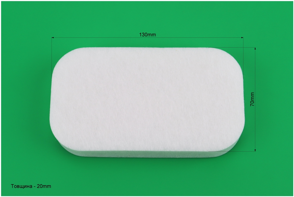 Фільтр повітряний - елемент (фібра 130х70х20mm) для генератора 2-3,5 кВт 168F/170F - Зображення 2