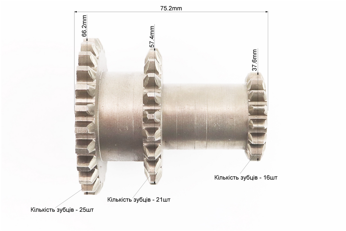 Шестерня тройная Z-25;21; z-16mm 178/186F — изображение 2