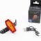 Фонарь задний COB LED технология, Li-ion 3.7V 500mAh зарядка от USB, влагозащитный