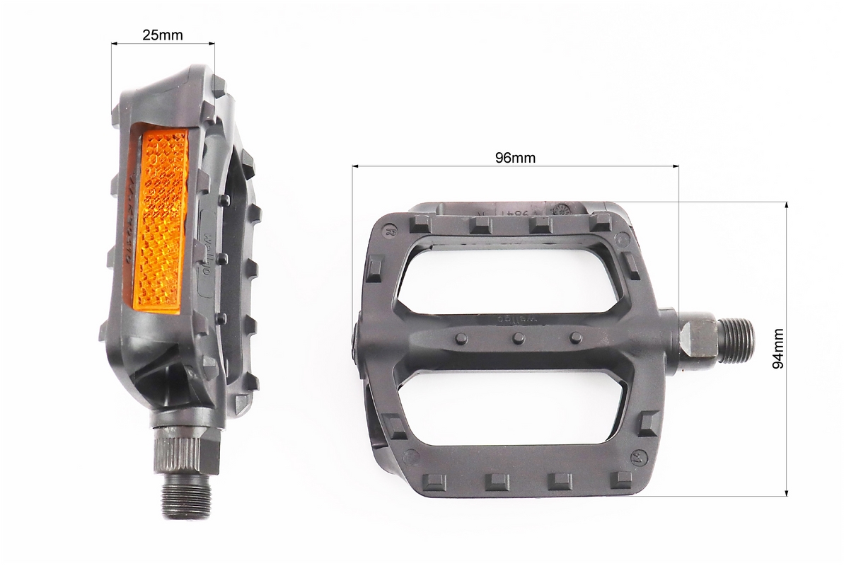 Педалі BMX 9/16" (107x95.5x25mm) пластикові, чорні LU-984DU - Зображення 2