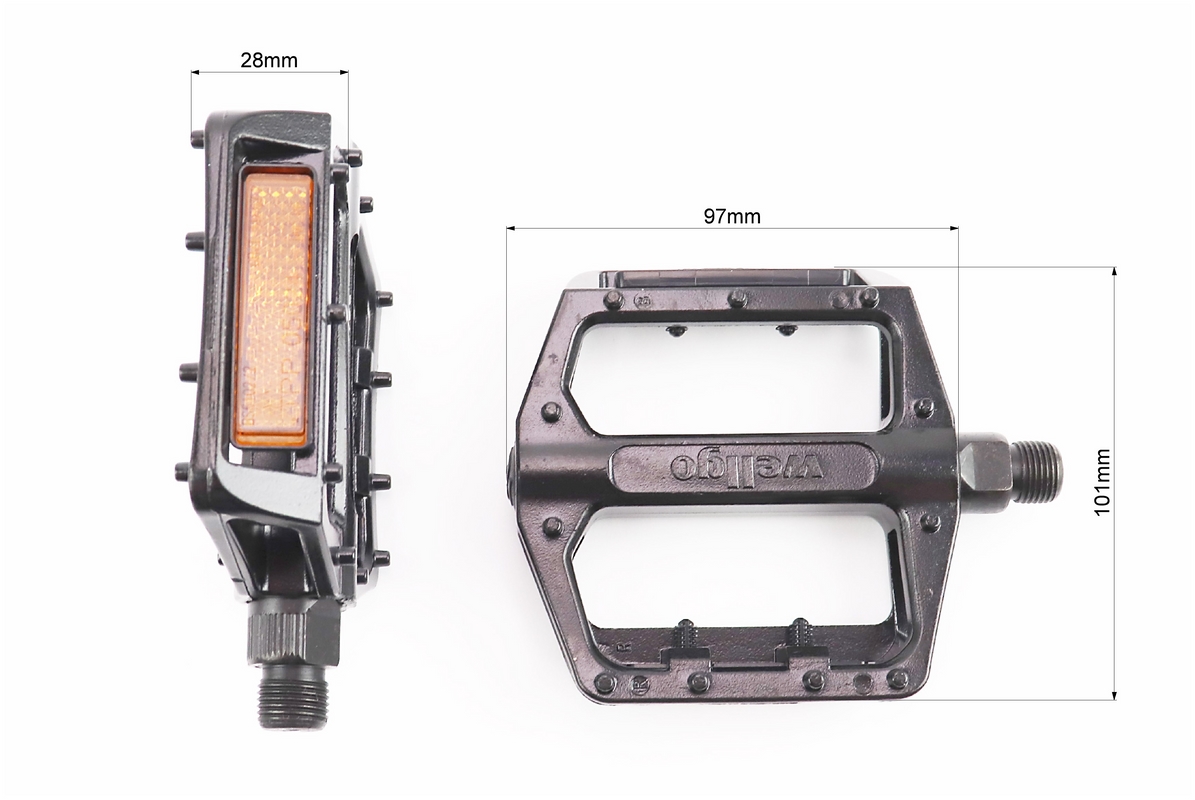 Педалі BMX 9/16" (109x100.5x26mm) алюмінієві, чорні B087DU - Зображення 2