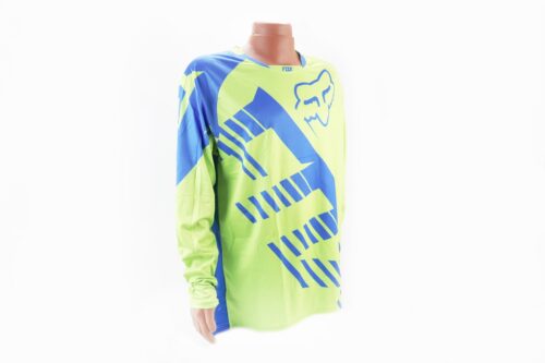 Футболка (Джерси) мужская L-(Polyester 100%), длинные рукава, свободный крой, салатово-синяя, НЕ оригинал