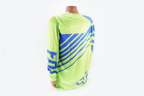 Футболка (Джерси) мужская L-(Polyester 100%), длинные рукава, свободный крой, салатово-синяя, НЕ оригинал — изображение 2
