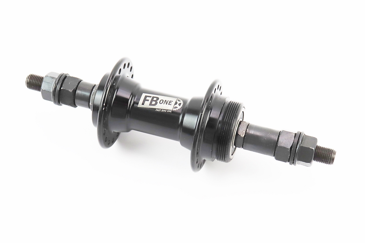 Втулка задня MTB алюмінієва 14Gx36H під вільнобіг, V-brake, 2 пром-підшипники 6200 2RS, кріпл. гайка, чорна FB-A201B